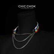 Breathless Rainbow Leather Choker