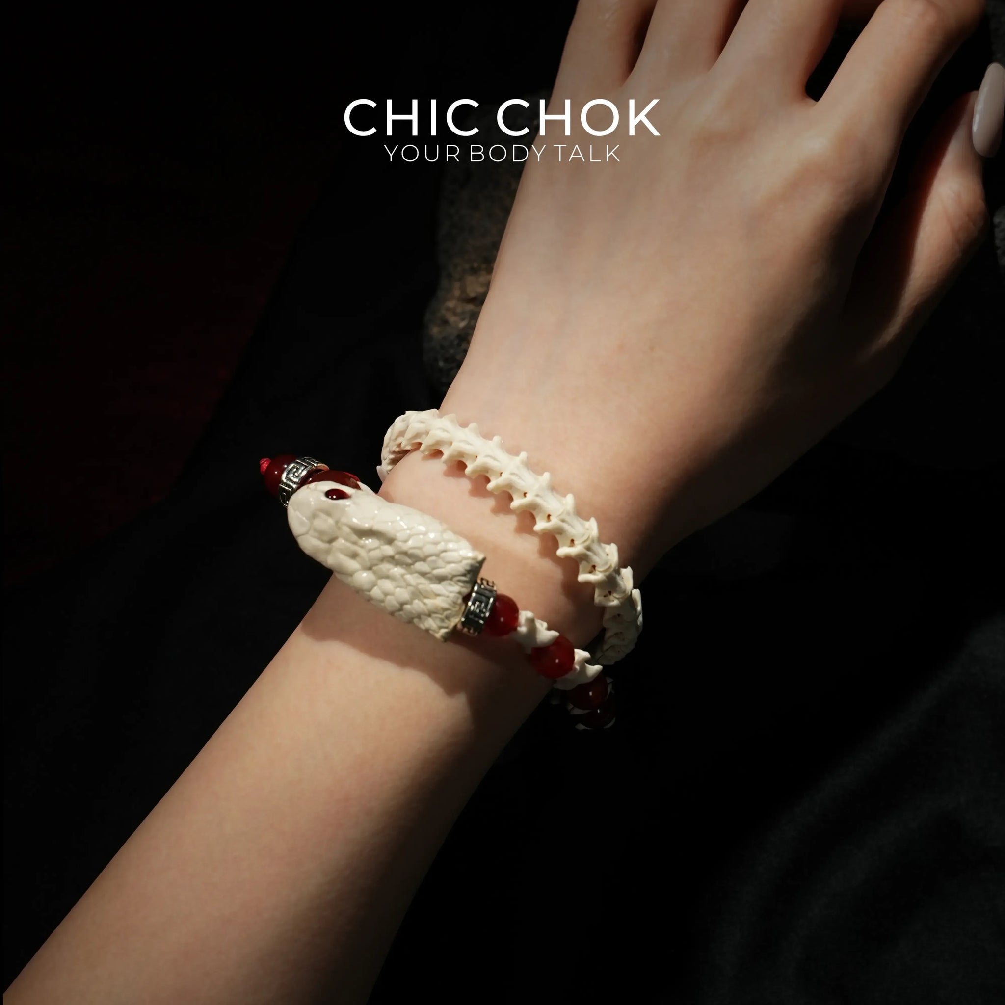 Crimson Skeleton Serpent Curse - CHICCHOK - - Bracelet