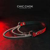 CHICCHOK [Breathless] Pulling Fashion and Fun Choker(Black and Red Pattern) - CHICCHOK - Choker, collar - Choker