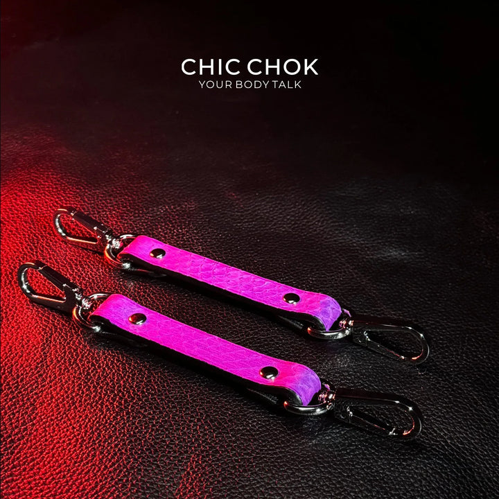 Purple Snakeskin Leather Necklace Set - Handmade Boho Jewelry - CHICCHOK - collar - Accessories