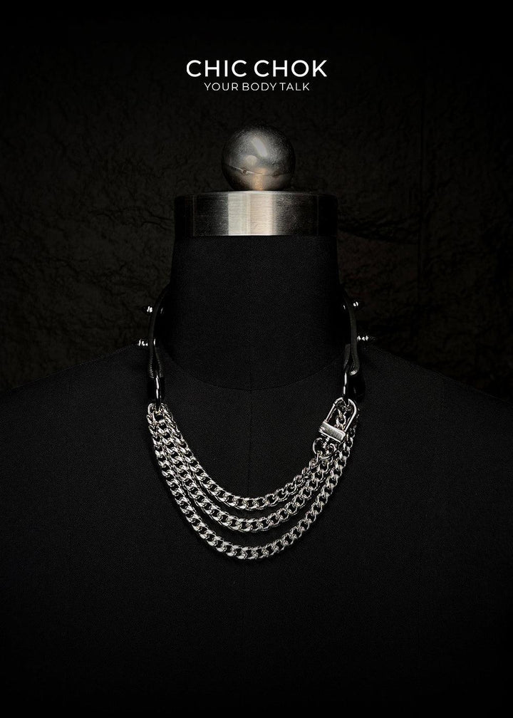 CHICCHOK [Spiked Breathless] Black Choker With Spikes Stylish Pulling Choker Necklace Spikes - CHICCHOK - Choker, collar - Choker