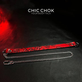CHICCHOK [Breathless] Pulling Fashion and Fun Choker(Black and Red Pattern) - CHICCHOK - Choker, collar - Choker