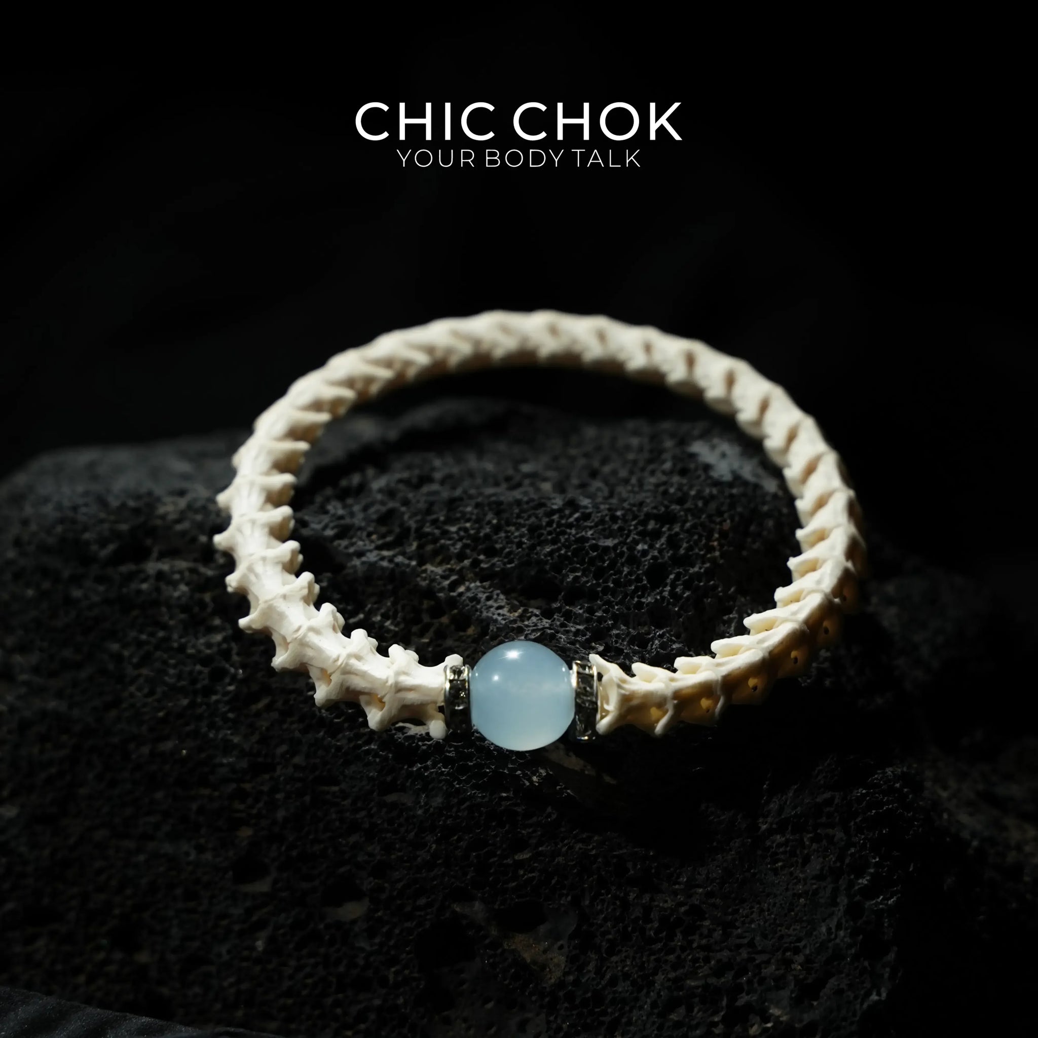 Snake Bone Light Blue Bracelet - CHICCHOK - 