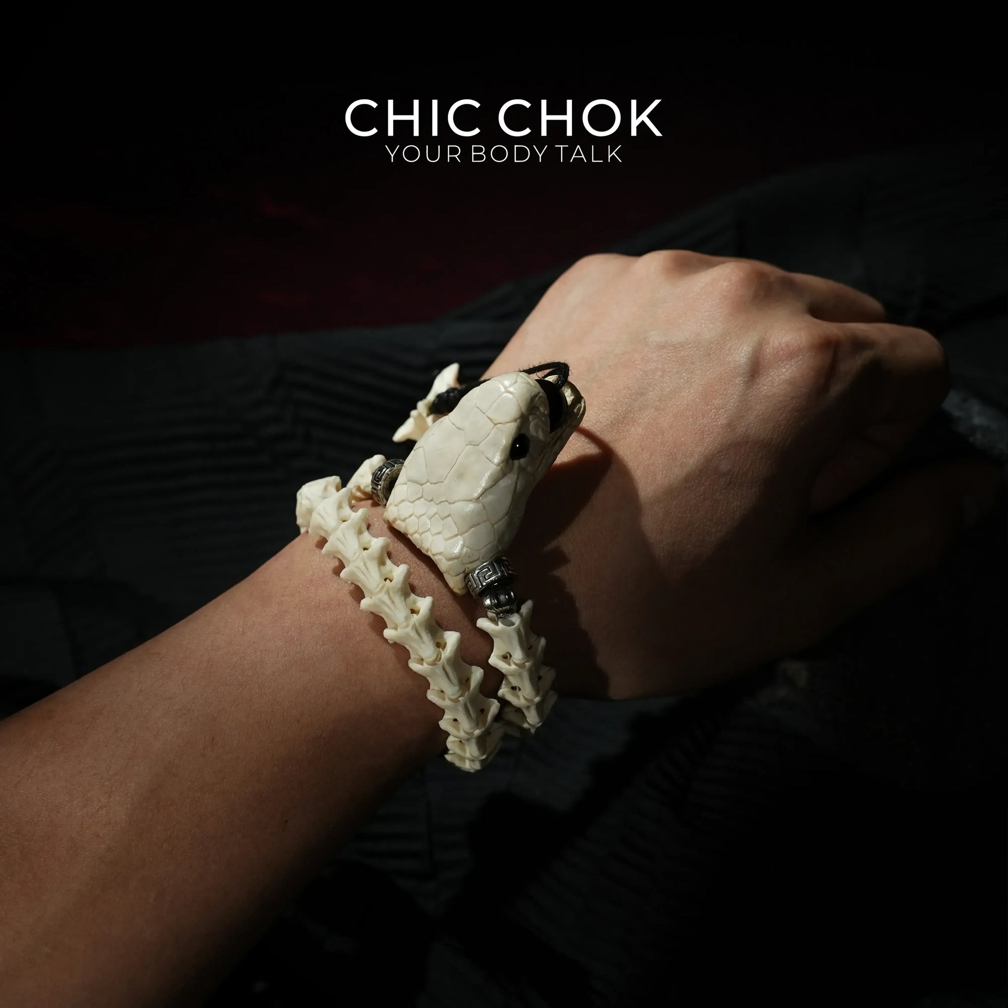 CHIC CHOK [Serpent Bone Pledge] Bracelet—A Wild Declaration of Dark Aesthetics - CHICCHOK - - Bracelet