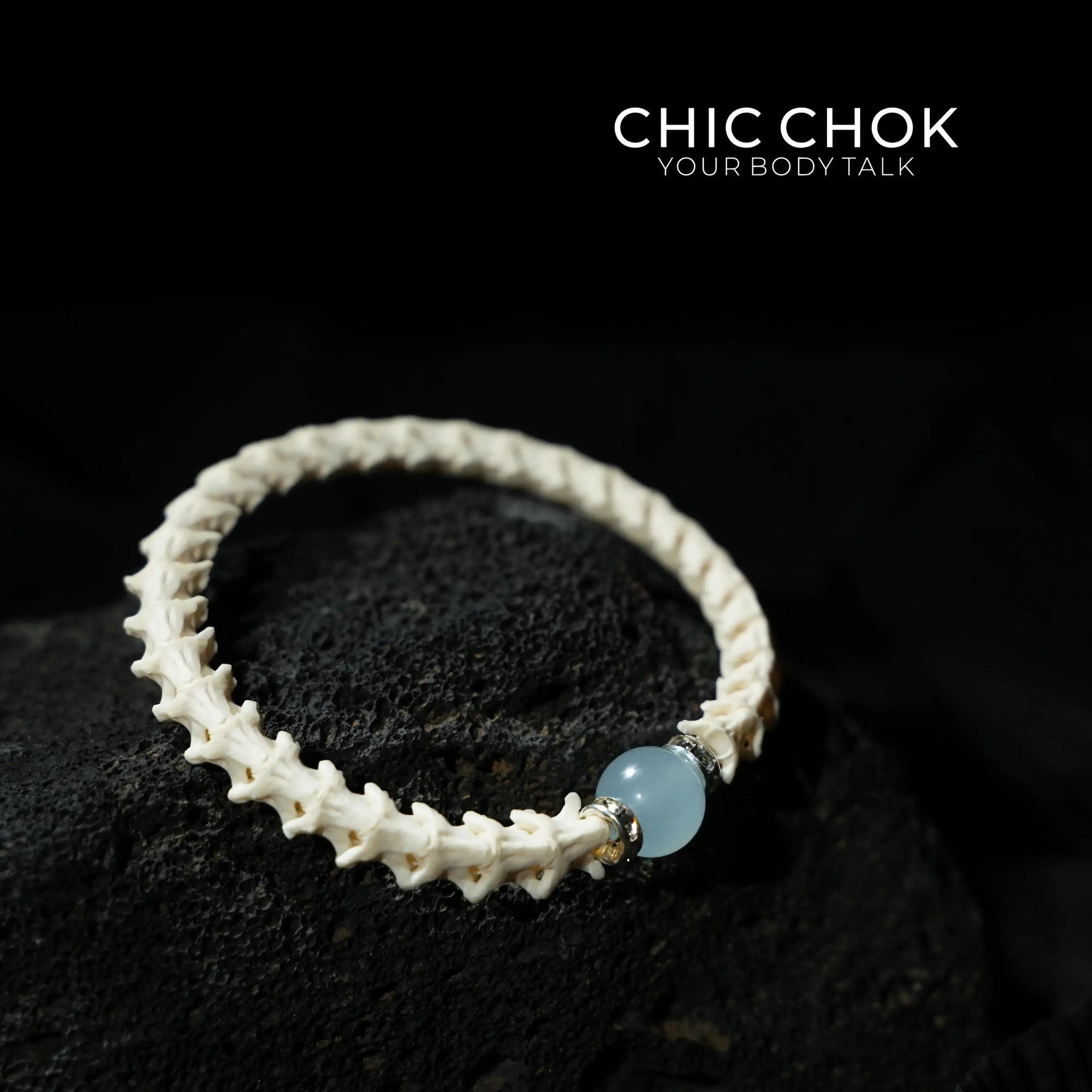 Snake Bone Light Blue Bracelet - CHICCHOK - 