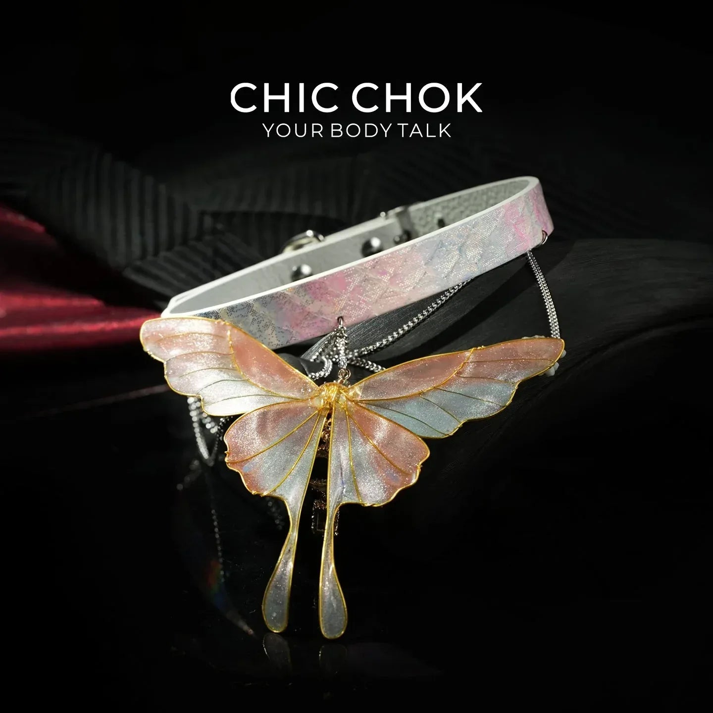 CHIC CHOK Rainbow Butterfly - CHICCHOK - Choker, collar - Choker