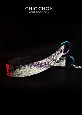 CHICCHOK [Breathless] Pulling Fashion and Fun Choker Python texture leather - CHICCHOK - collar - 