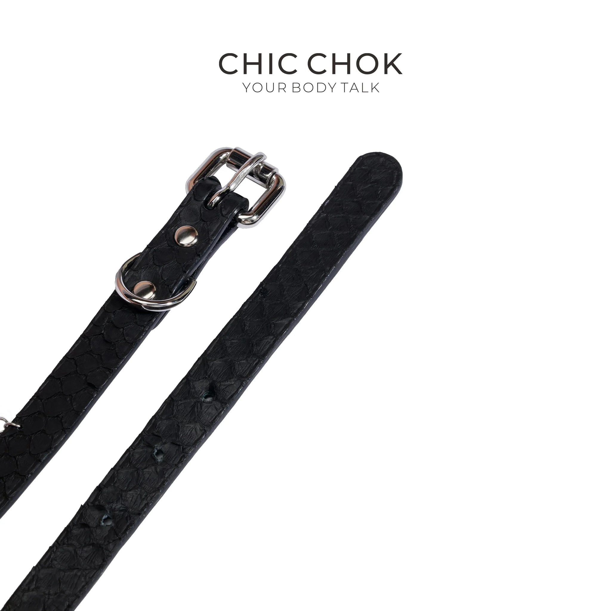 CHICCHOK [Victorian Queen High-end Choker] V-Neck Design, Python Texture, Original Fashion Adjustable Leather Choker Necklace - CHICCHOK - 