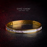 Metallic Bracelet, hand-made custom leather