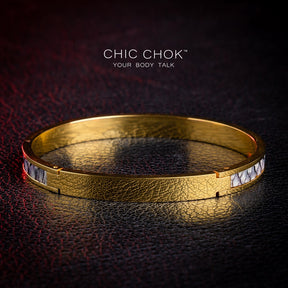 Metallic Bracelet, hand-made custom leather