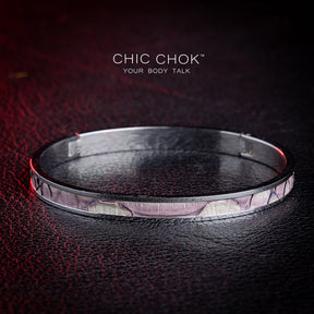 Metallic Bracelet, hand-made custom leather