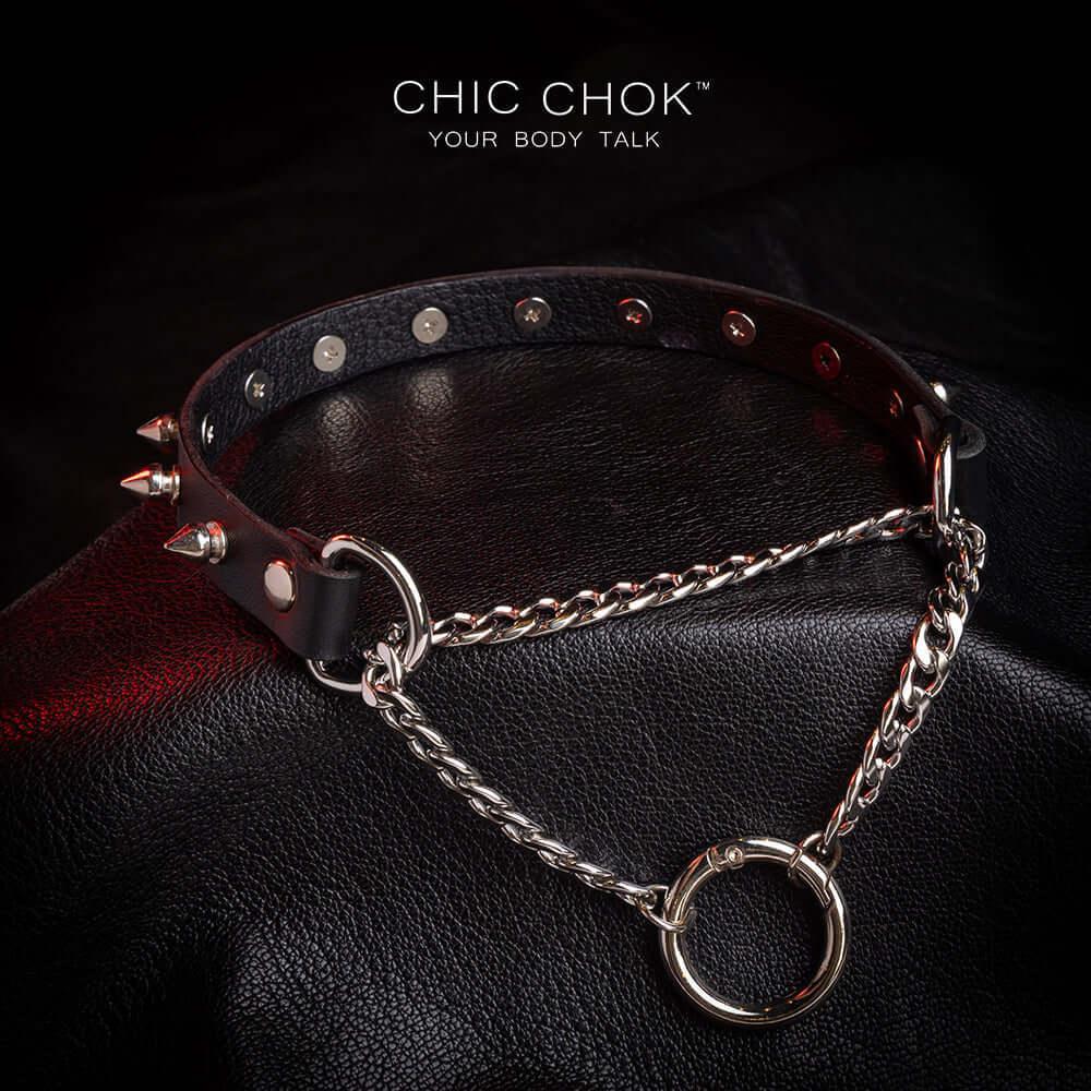 CHICCHOK [Betty] - O Ring Closure Reversible Pulling Spikes Fashion Choker - CHICCHOK - Choker