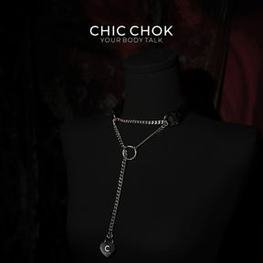 CHICCHOK [Breathless] Black Pull Chain Choker with Love Lock - CHICCHOK - Breathless, Choker, collar - Choker