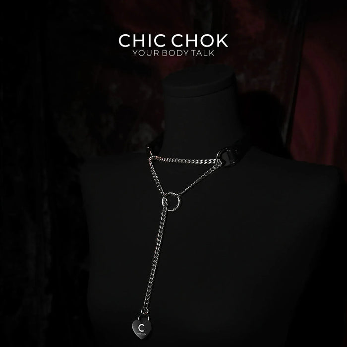 CHICCHOK [Breathless] Black Pull Chain Choker with Love Lock - CHICCHOK - Breathless, Choker, collar - Choker