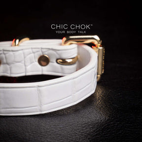 CHICCHOK [Daylight Chaser] bracelet, exquisite and timeless charm. Adjustable bracelet made of premium white leather with exquisite crocodile pattern, luxurious and durable.