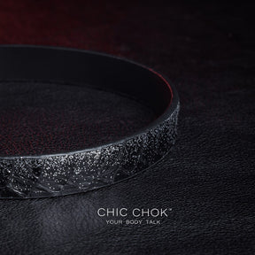 Hypnotic - Collar Silver lock with alligator leather white trim. Handmade, original design.