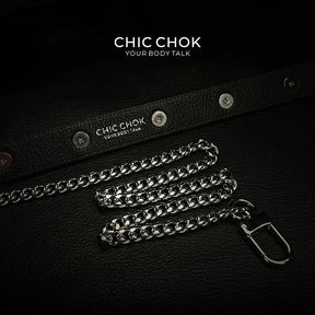 CHICCHOK [Spiked Breathless] Black Choker With Spikes Stylish Pulling Choker Necklace Spikes - CHICCHOK - Choker, collar - Choker
