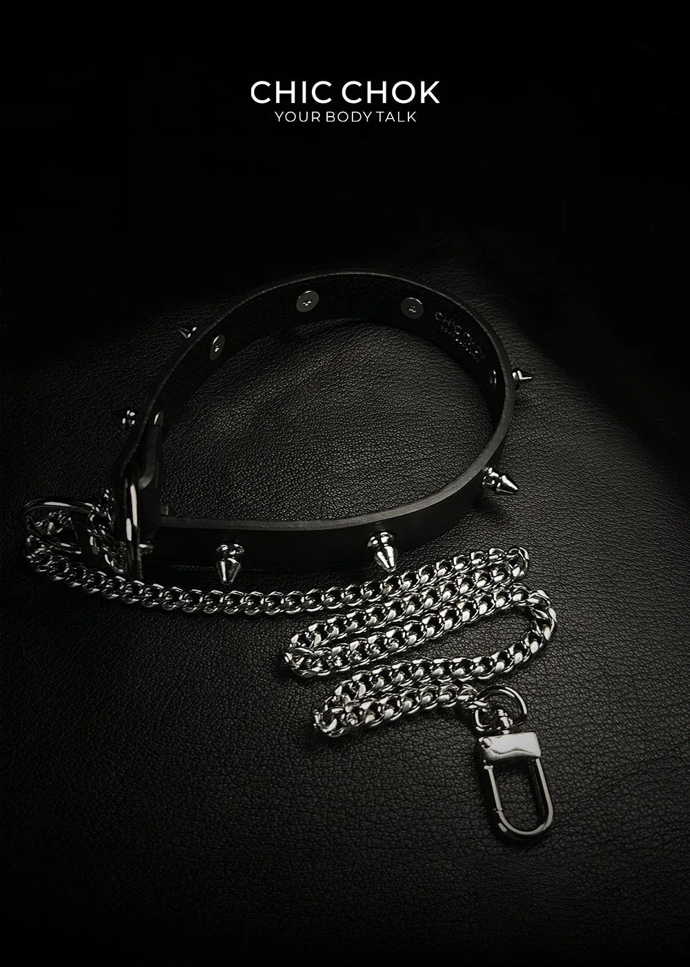 CHICCHOK [Spiked Breathless] Black Choker With Spikes Stylish Pulling Choker Necklace Spikes - CHICCHOK - Choker, collar - Choker