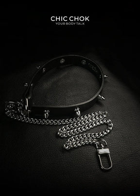 CHICCHOK [Spiked Breathless] Black Choker With Spikes Stylish Pulling Choker Necklace Spikes - CHICCHOK - Choker, collar - Choker
