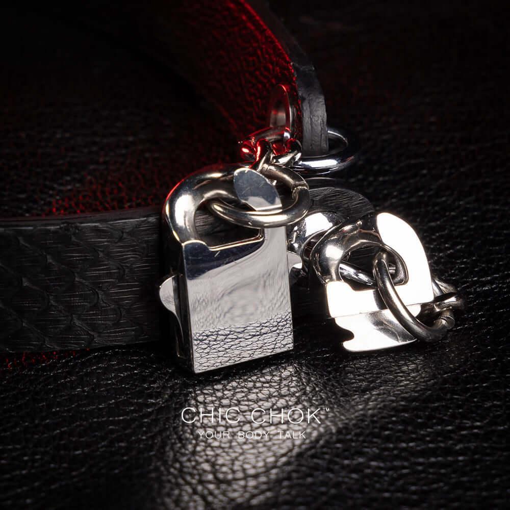 CHICCHOK [Night Watchman] - Black Python Fashion Front Lobster Clasp Daily Choker - CHICCHOK - Choker