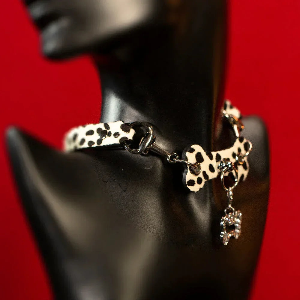 CHICCHOK [Spotty Pup] - Classic Black Dots Horse Hair Adjustable Fashion Choker - CHICCHOK - Choker