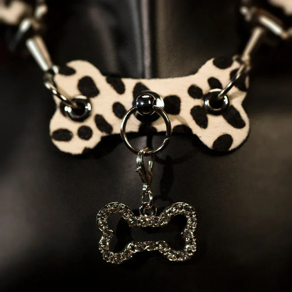 CHICCHOK [Spotty Pup] - Classic Black Dots Horse Hair Adjustable Fashion Choker - CHICCHOK - Choker
