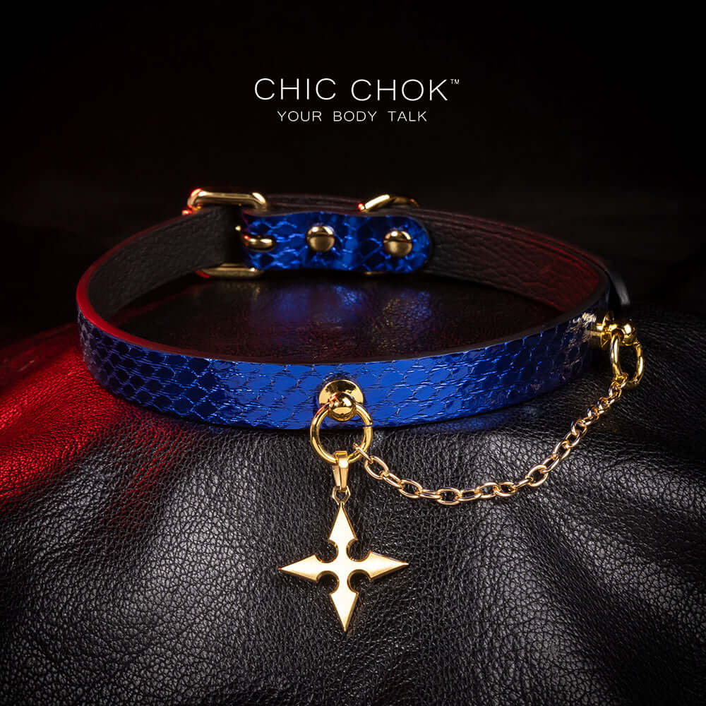Blue original design collar, role play,