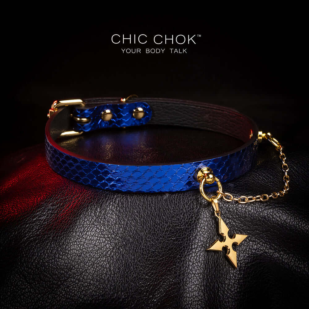Blue original design collar, role play, star logo