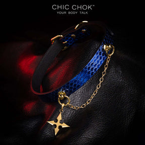 Blue original design collar, role play, star logo